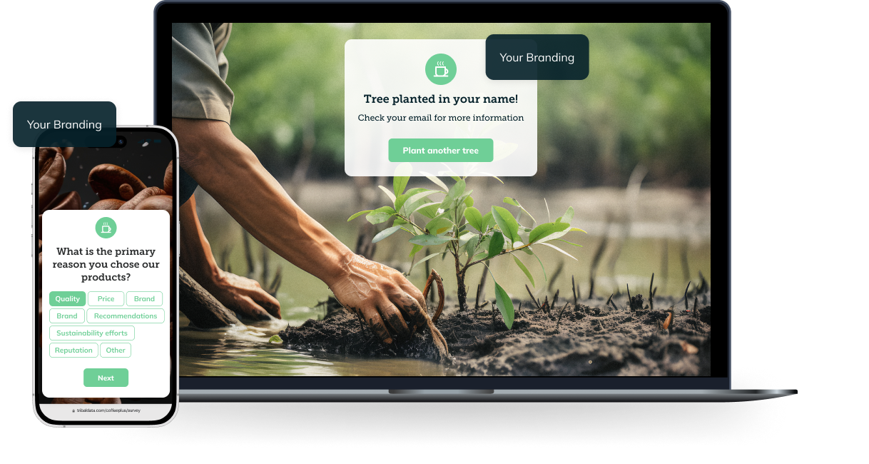 Survey Interface with Tree Planting Confirmation