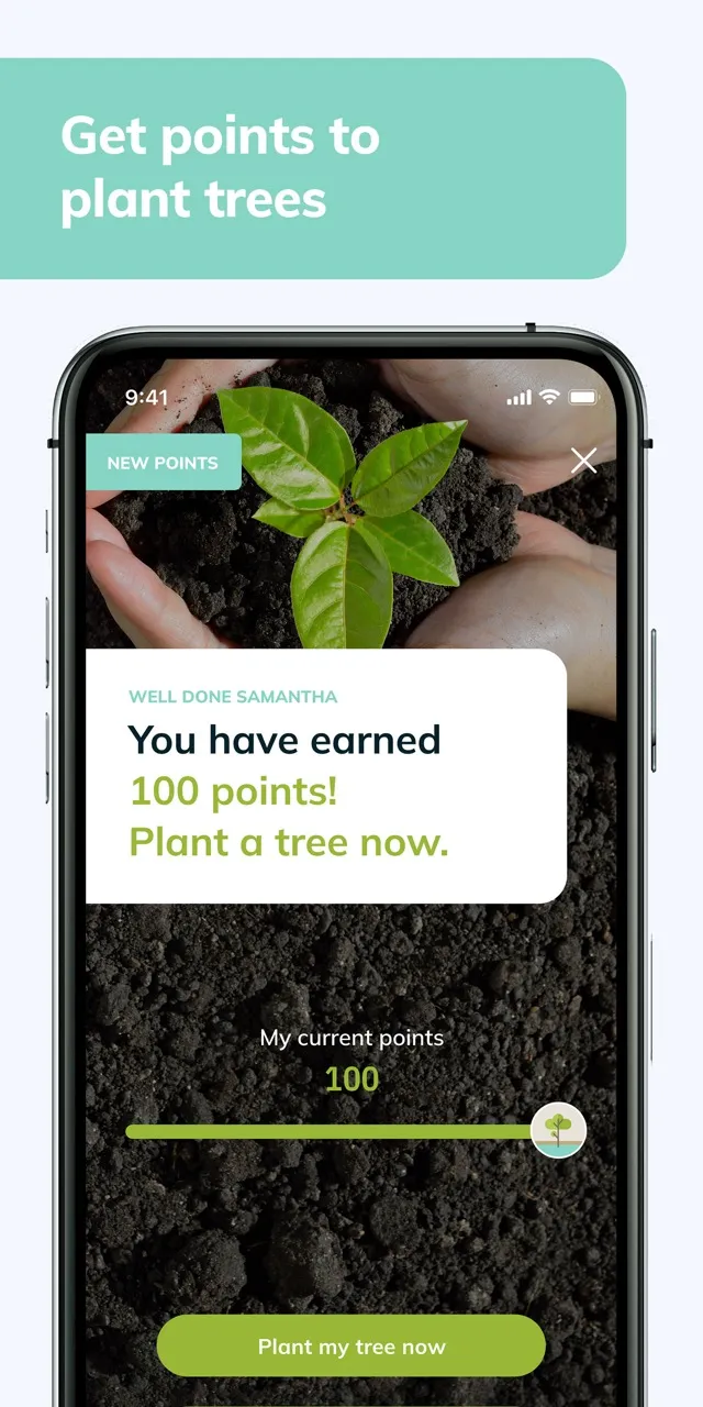 Tribaldata App: Get points to plant trees